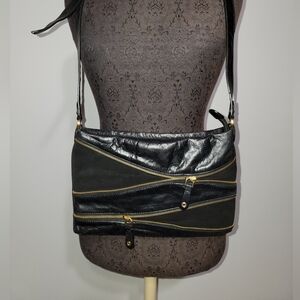 Cole Haan black genuine leather crossbody shoulder bag